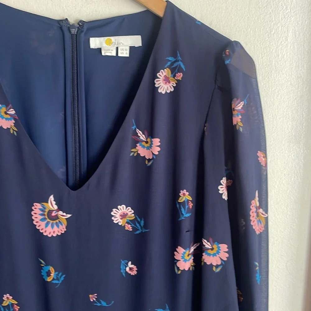 Boden Belgrave Jumpsuit Silk Navy Flourish Scatter